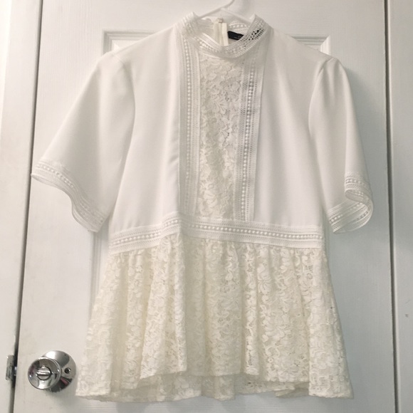 Zara Tops - Zara White Lace Top